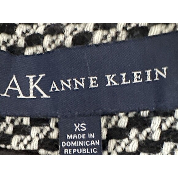 Anne Klein Black White Wool Blend Mid-Length Coat Sz XS Fully Lined Peacoat - Picture 6 of 9